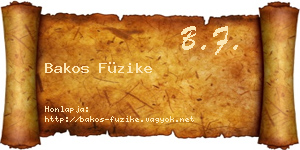 Bakos Füzike névjegykártya