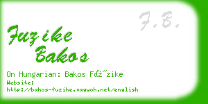 fuzike bakos business card